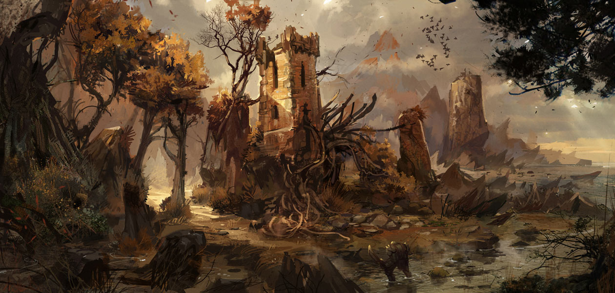 Beach Ruins Art from Of Orcs and Men
