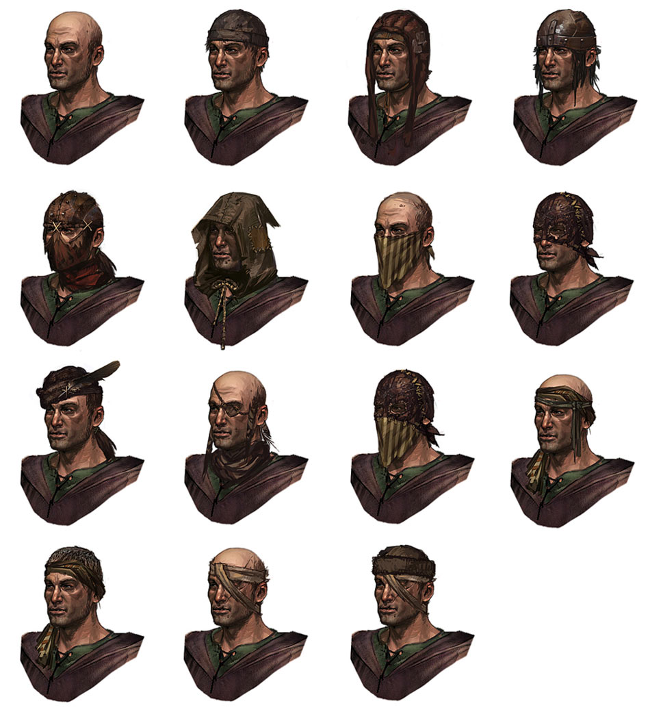 Brigand Heads Art from Of Orcs and Men