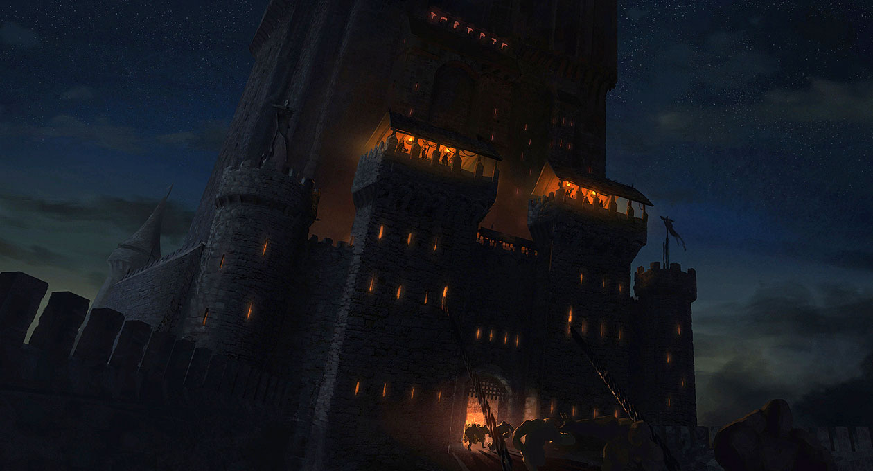 Castle at Night Art from Of Orcs and Men