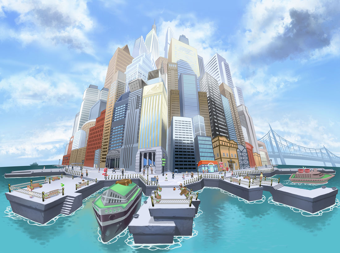 Castelia City Art from Pok&eacute;mon Black and White
