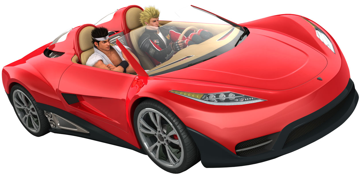 Jacky & Akira in Vehicle Art from Sonic & Sega All-Stars Racing