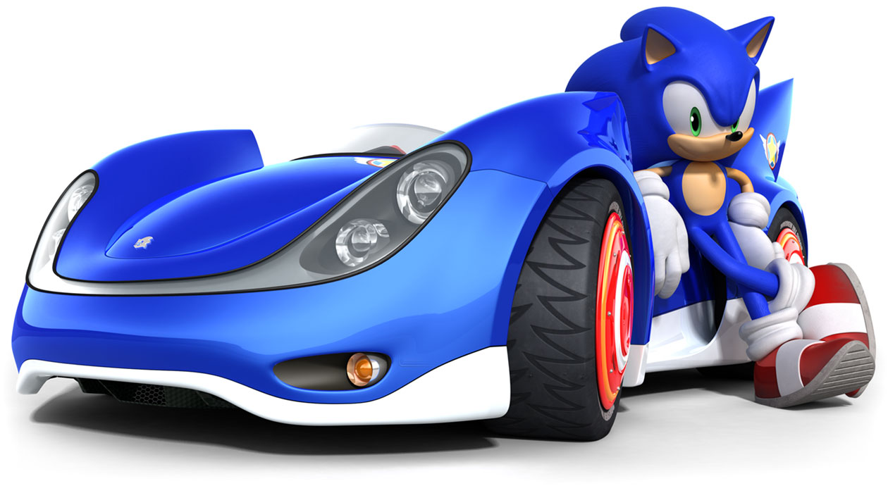 Sonic Posed With Vehicle Art from Sonic & Sega All-Stars Racing