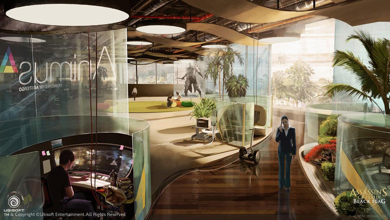 Abstergo Work Area Art from Assassin's Creed IV: Black Flag