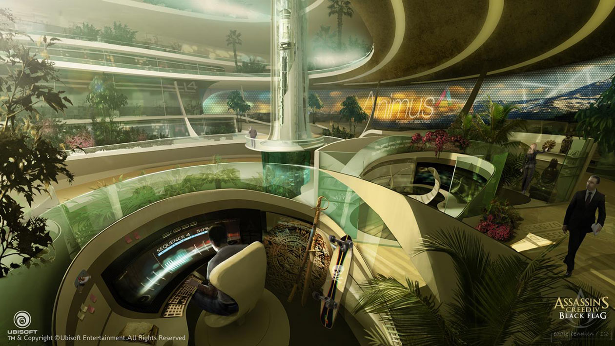 Abstergo Work Area Art from Assassin's Creed IV: Black Flag