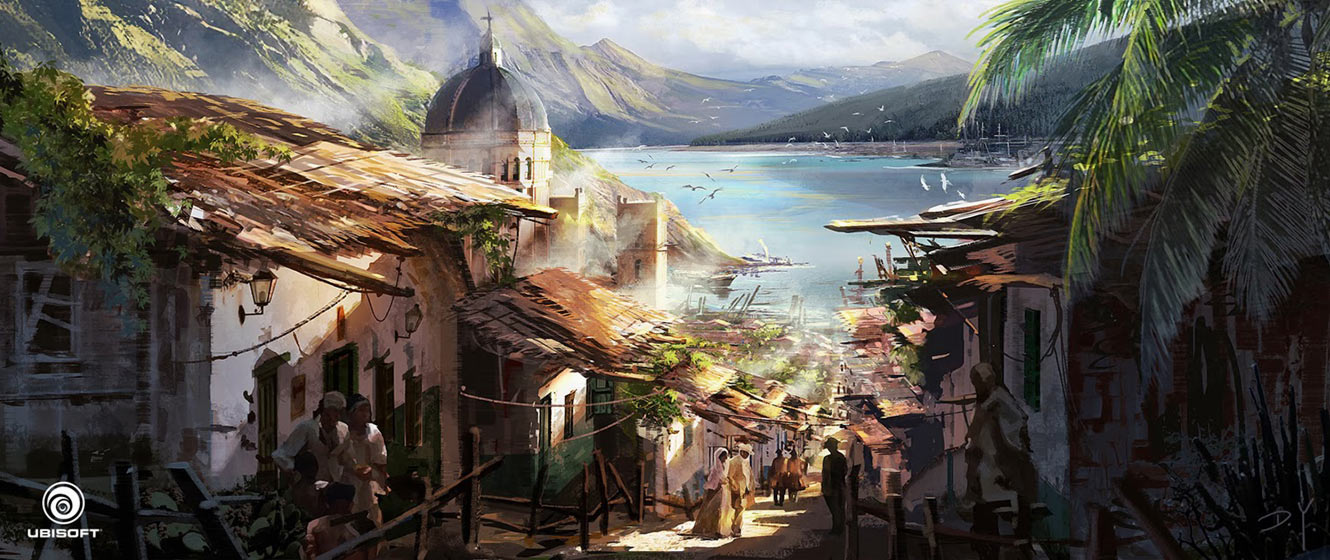 City on Slope Art from Assassin's Creed IV: Black Flag