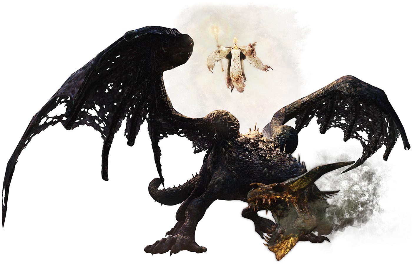 Dark Bishop & Cursed Dragon Art from Dragon's Dogma: Dark Arisen