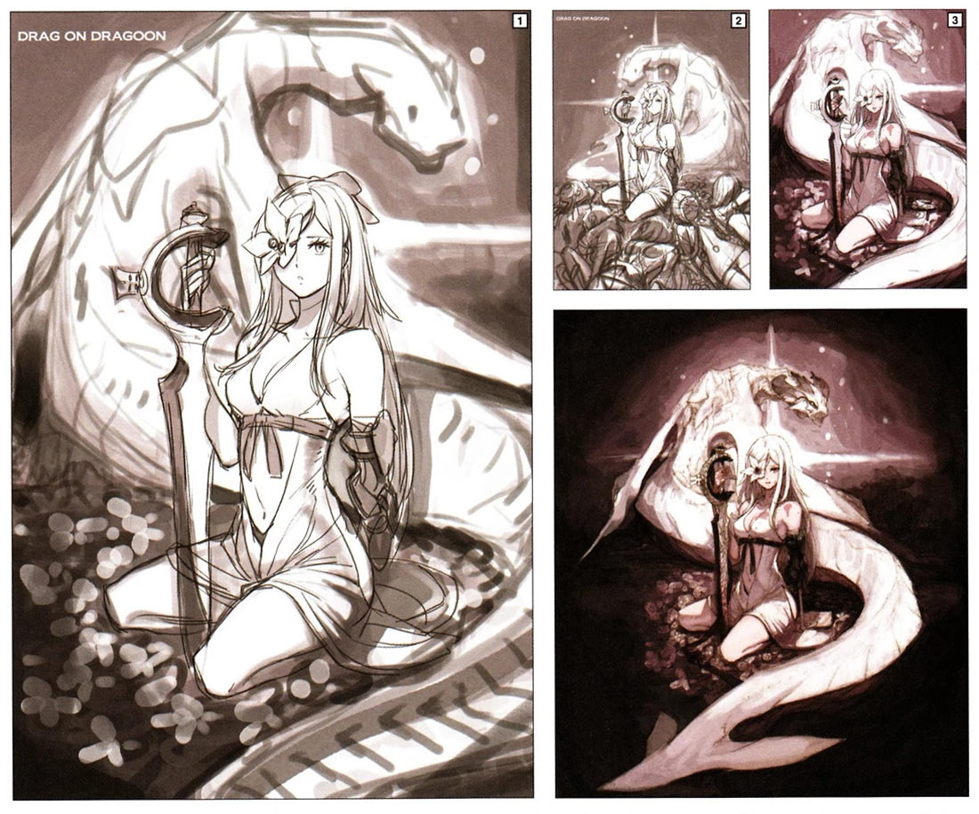 Game Cover Concept Art from Drakengard 3