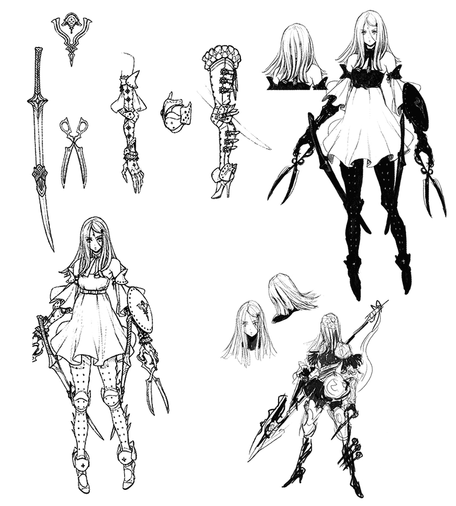 Three Sketches from Drakengard 3