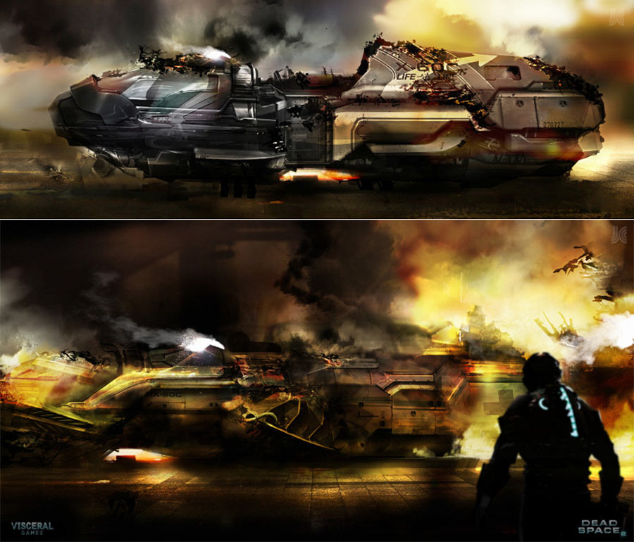 Downed Shuttle Art from Dead Space 2