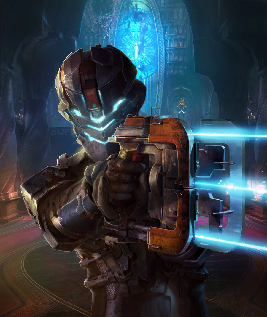 Isaac Firing Plasma Cutter Art from Dead Space 2