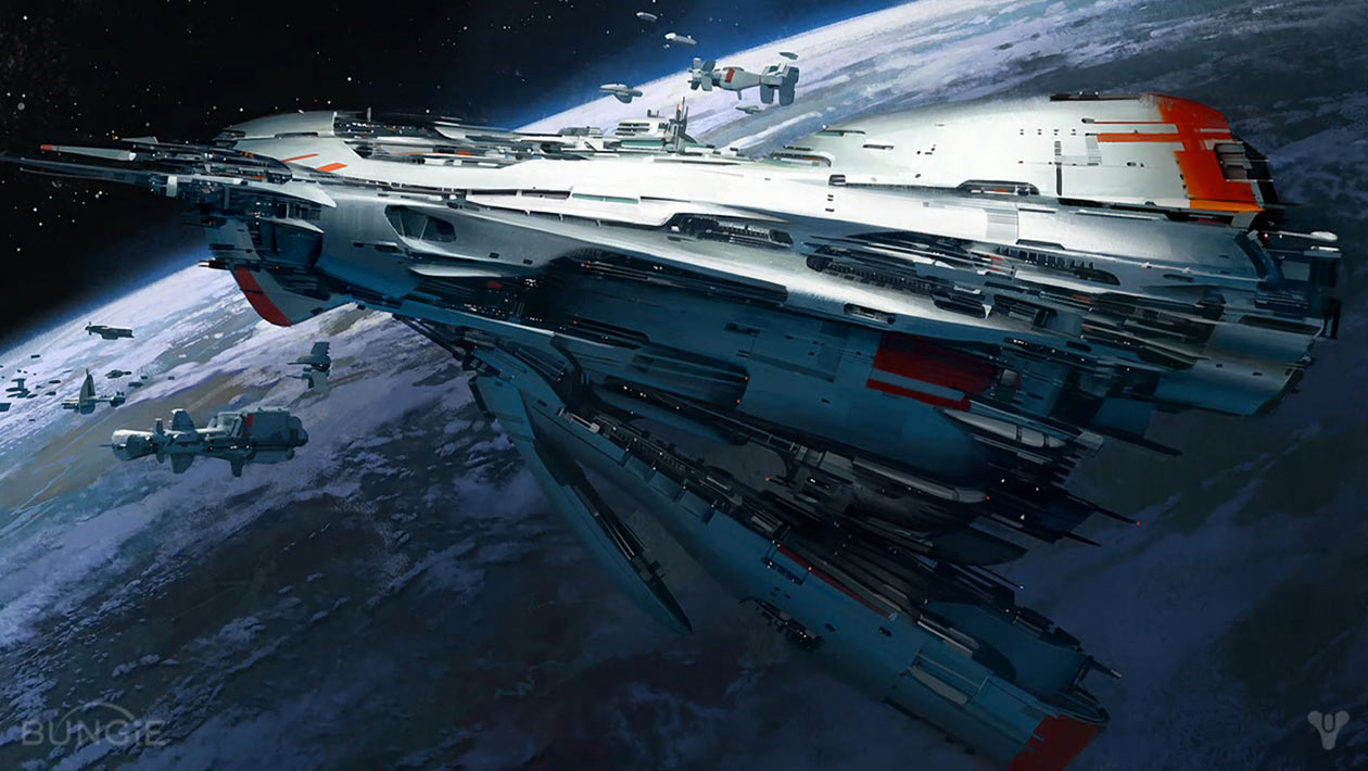 Spaceship Fleet Art from Destiny