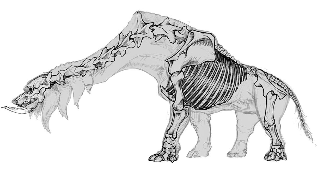 Catoblepas Bone Structure Art from Final Fantasy XV