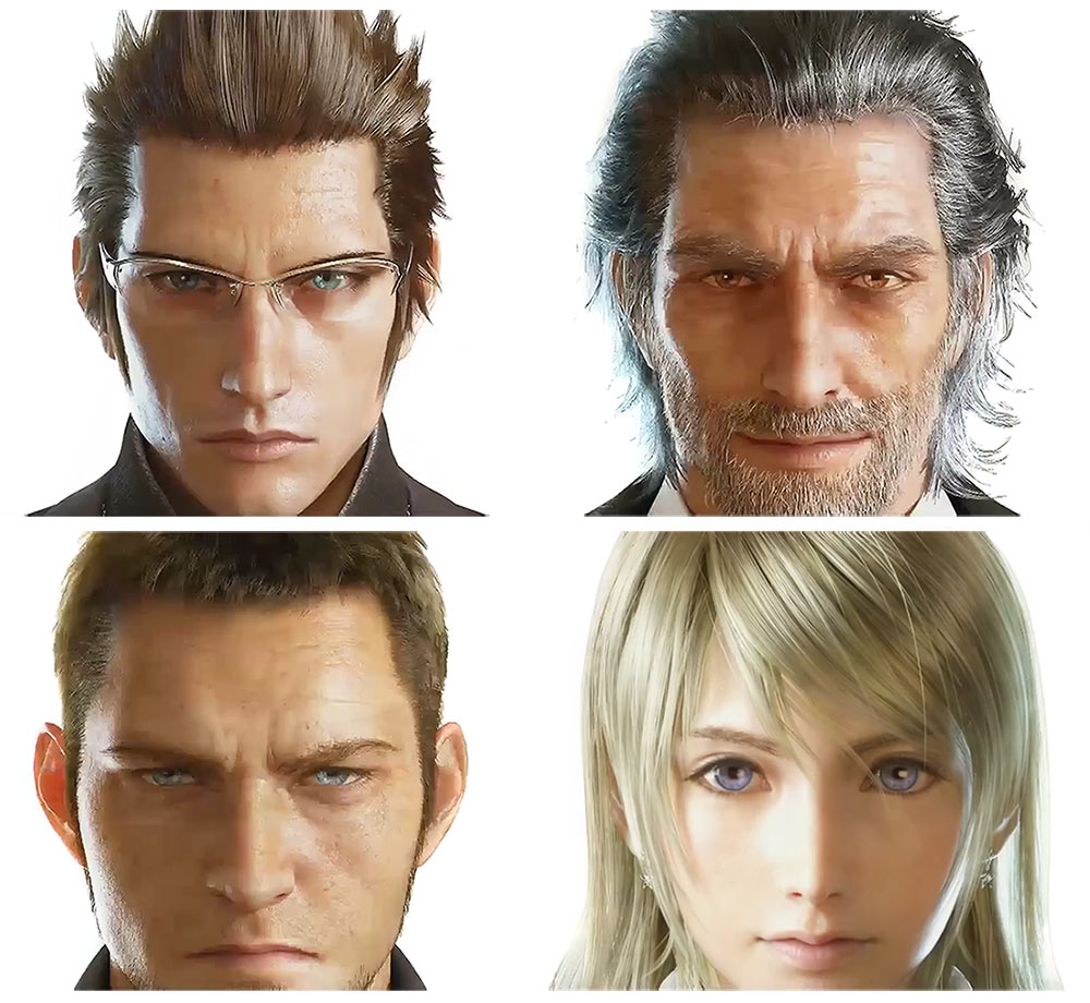 Character Faces Art from Final Fantasy XV