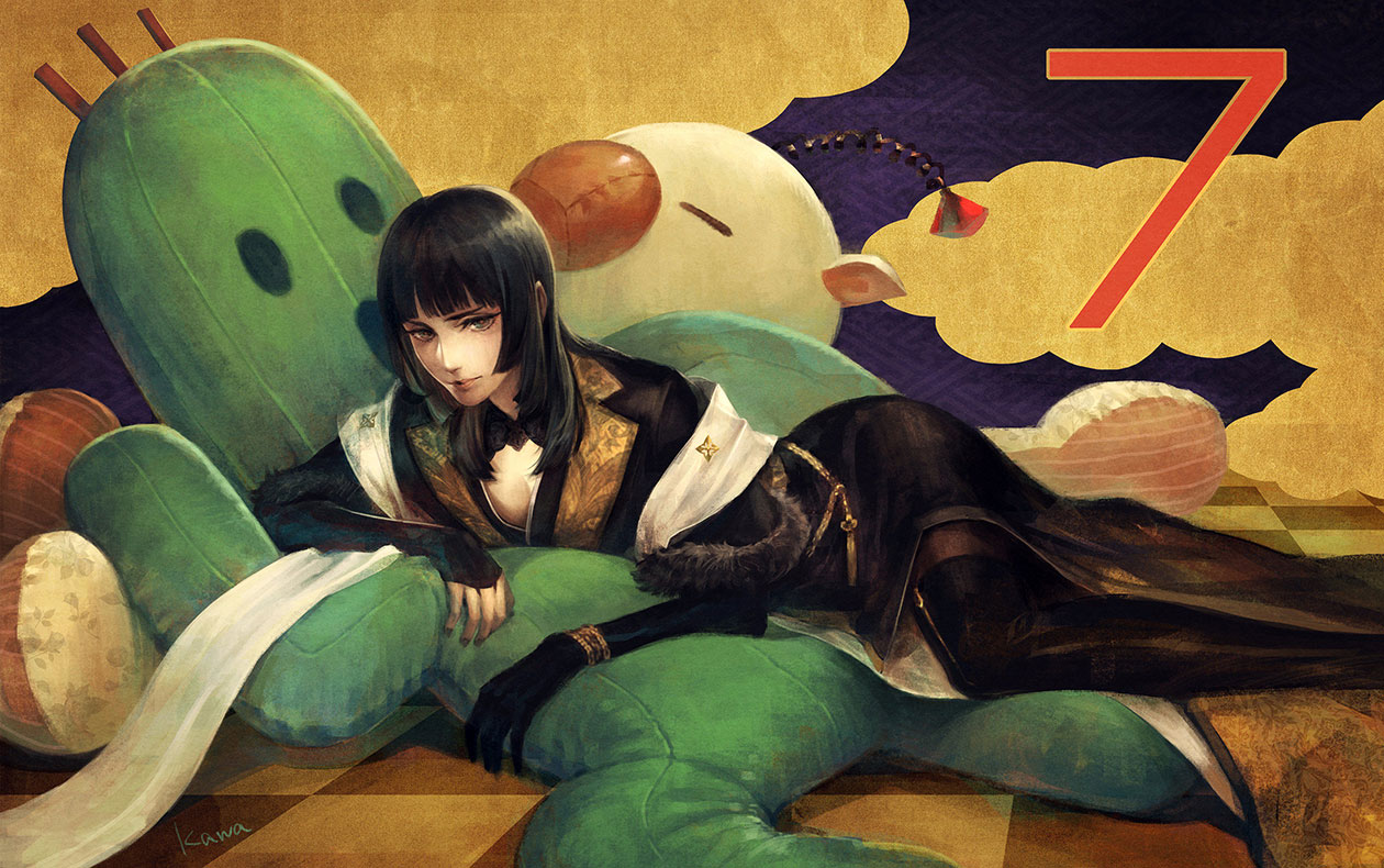 Gentiana & Cactuar Art from Final Fantasy XV