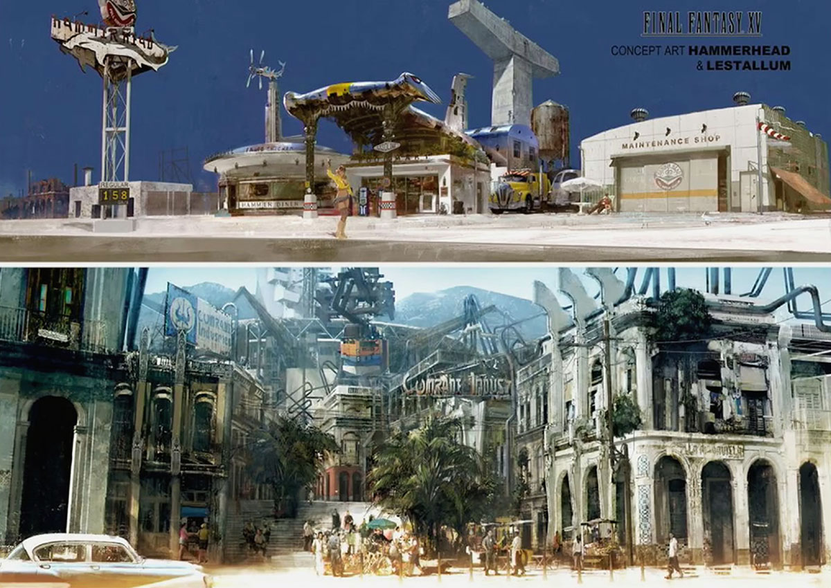 Hammerhead & Lestallum Art from Final Fantasy XV