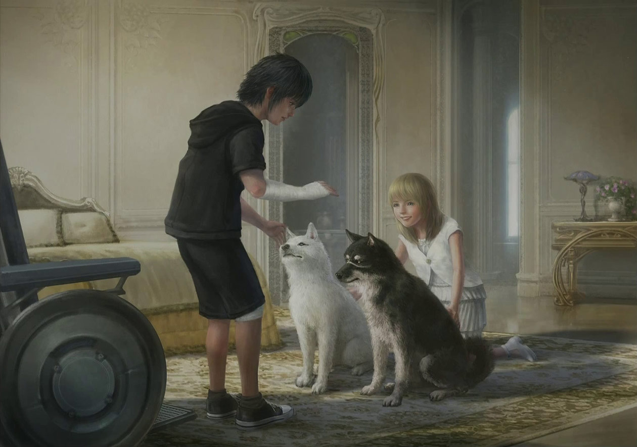 Noctis & Luna as Children Art from Final Fantasy XV