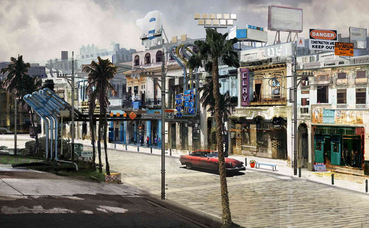 Shopping Area Art from Final Fantasy XV