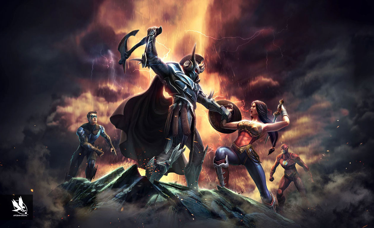 Ares vs Wonder Woman Art from Injustice: Gods Among Us