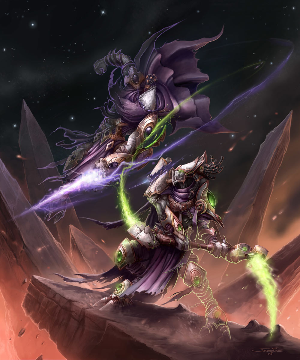 Dark Templar Battle Art from StarCraft II: Wings of Liberty