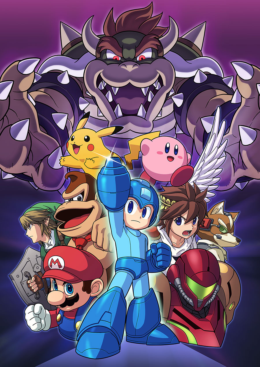 Mega Man Illustration by Ryuji Higurashi from Super Smash Bros. for 3DS and Wii U