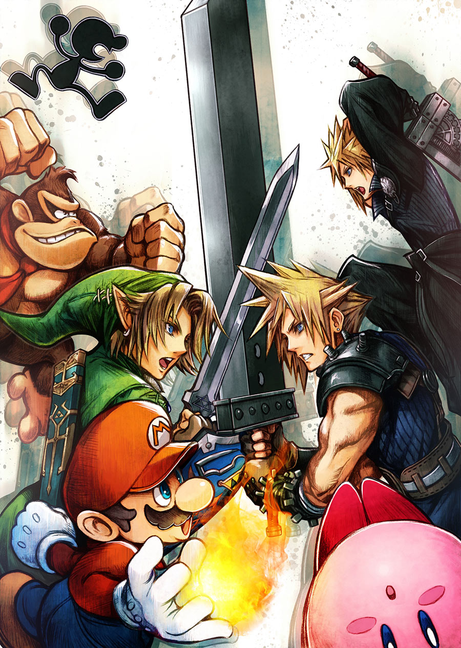 Cloud Illustration by Tetsuya Nomura from Super Smash Bros. for 3DS and Wii U