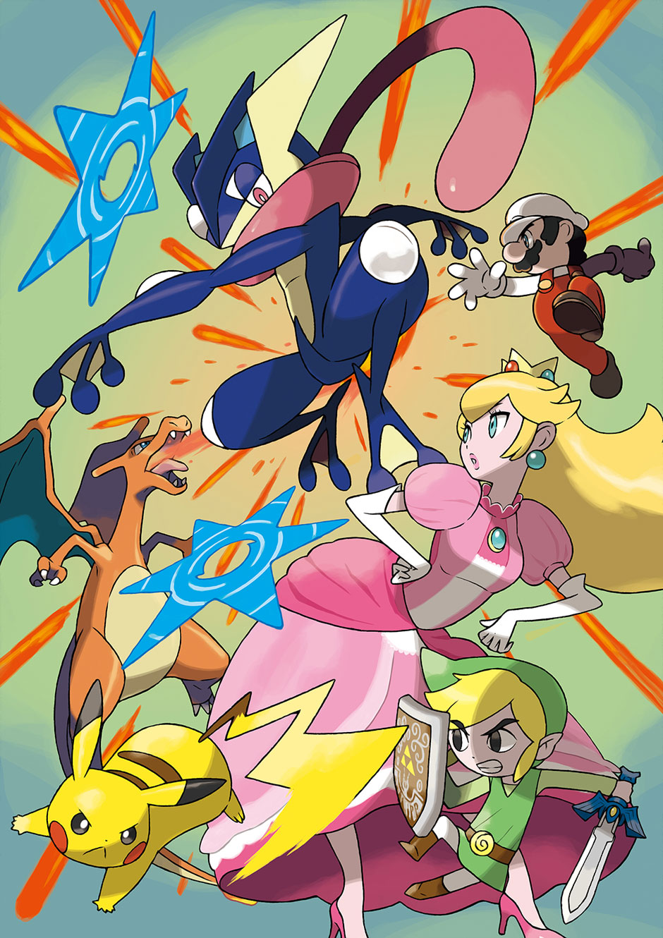 Greninja Illustration by Ken Sugimori from Super Smash Bros. for 3DS and Wii U