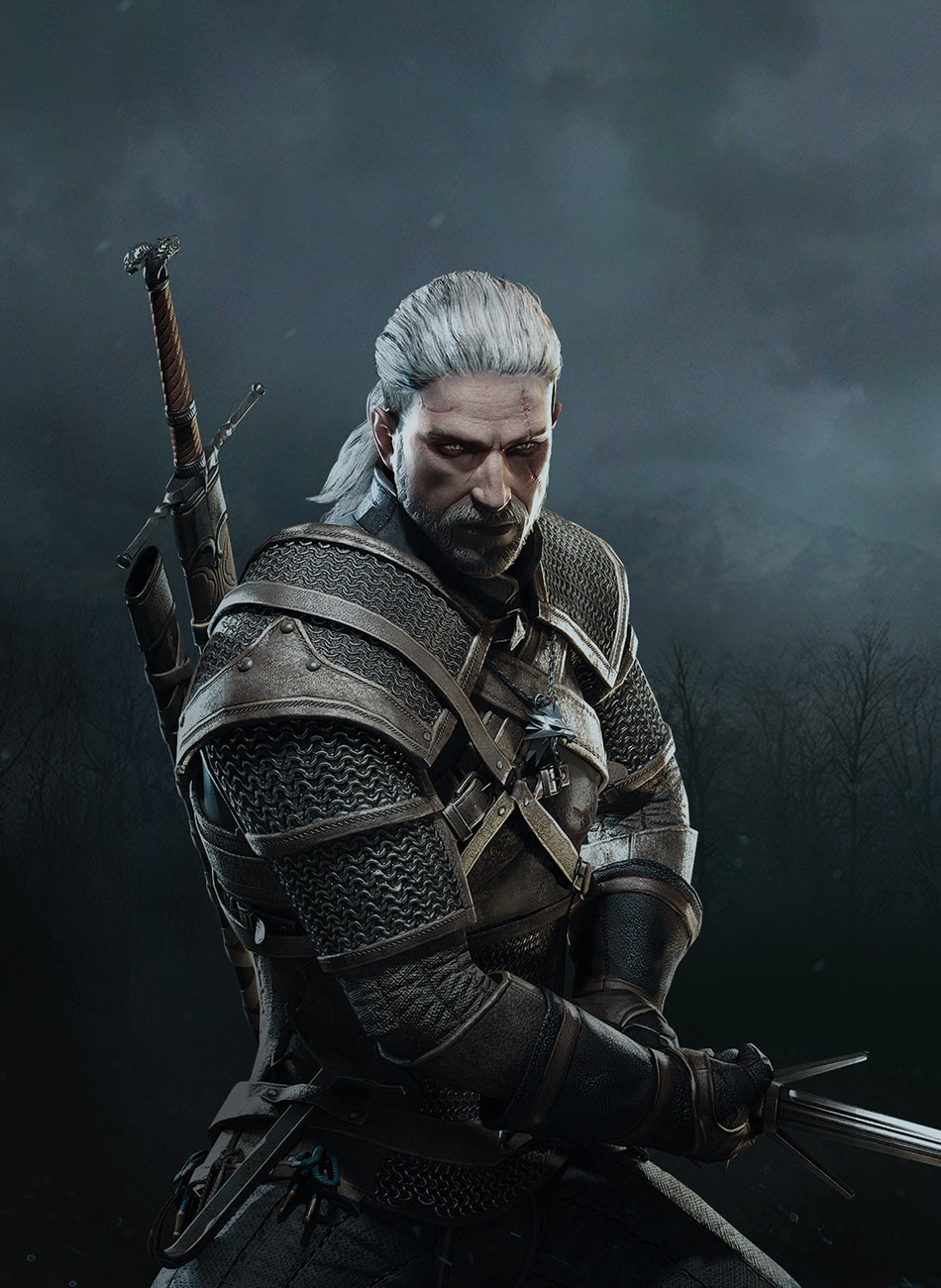 Geralt Offensive Stance Art from The Witcher 3: Wild Hunt