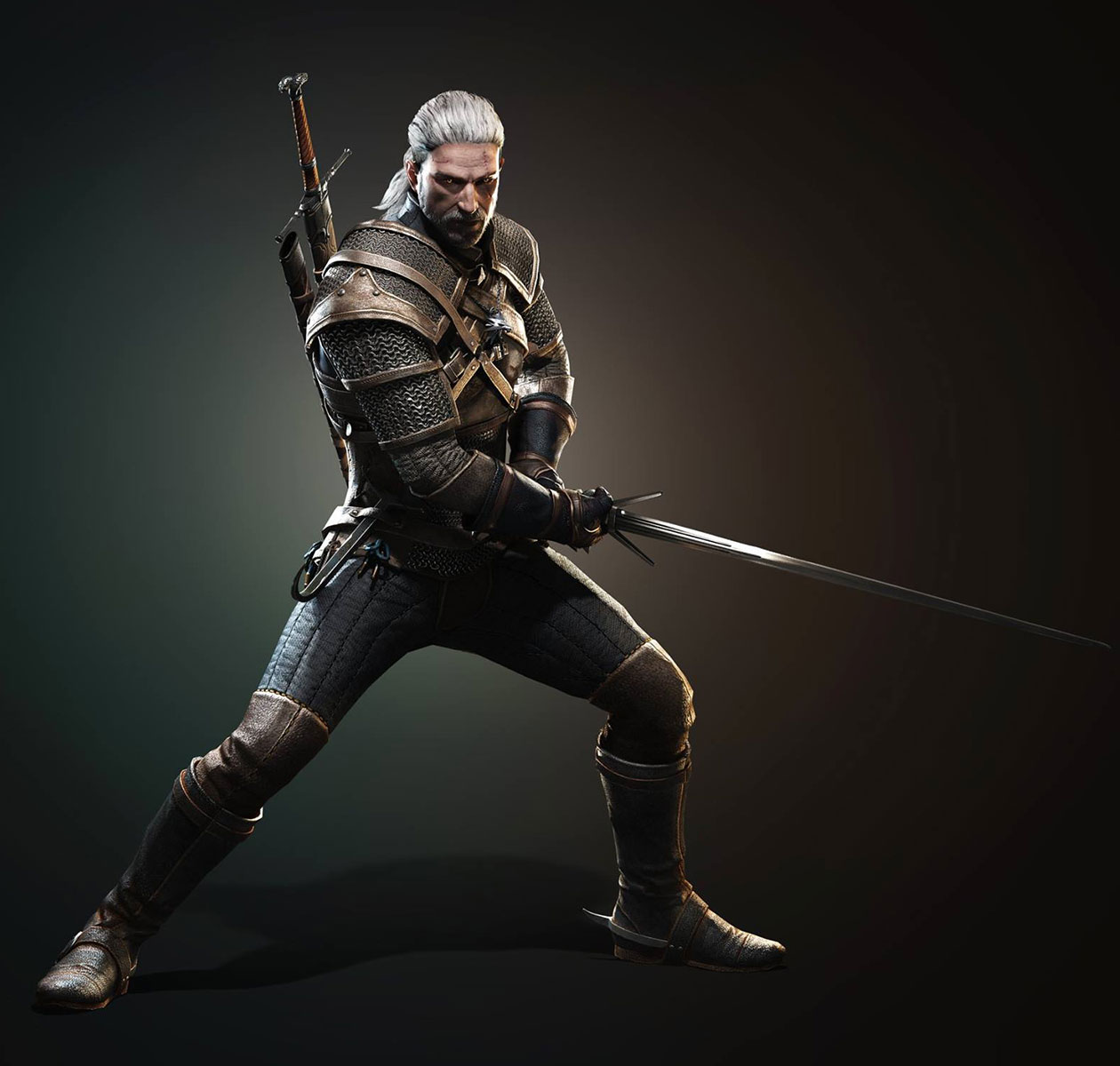 Geralt Offensive Stance Art from The Witcher 3: Wild Hunt