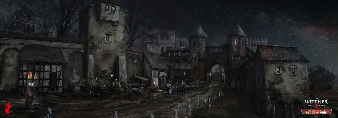 Night Over City Art from The Witcher 3: Wild Hunt