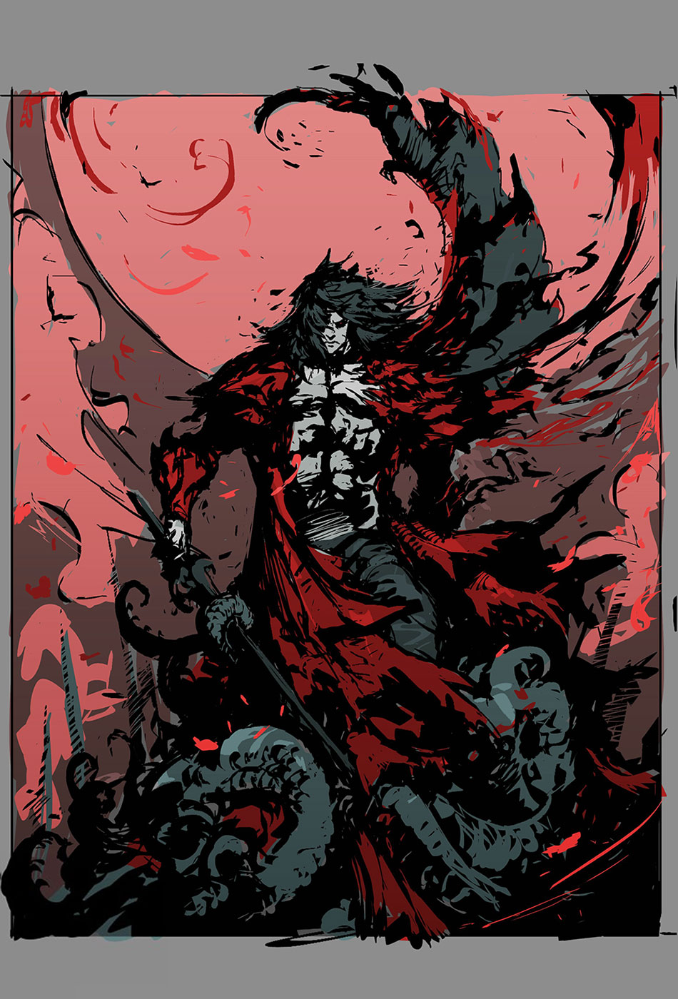 Dracula Poster Concept Art from Castlevania: Lords of Shadow 2
