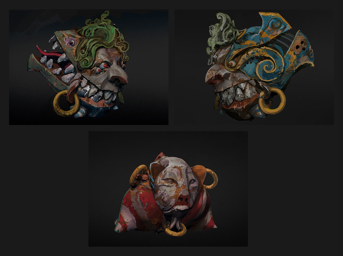Toy Maker Painted Heads Artwork from Castlevania: Lords of Shadow 2