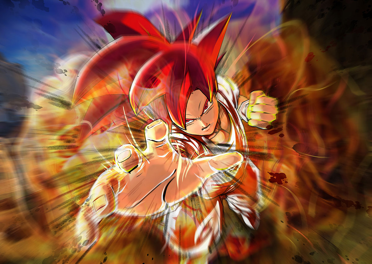 Super Saiyan God Goku Art from Dragon Ball Z: Battle of Z