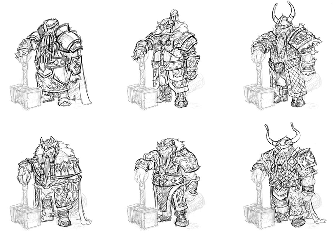 Dwarf Armor Sketches from EverQuest Next