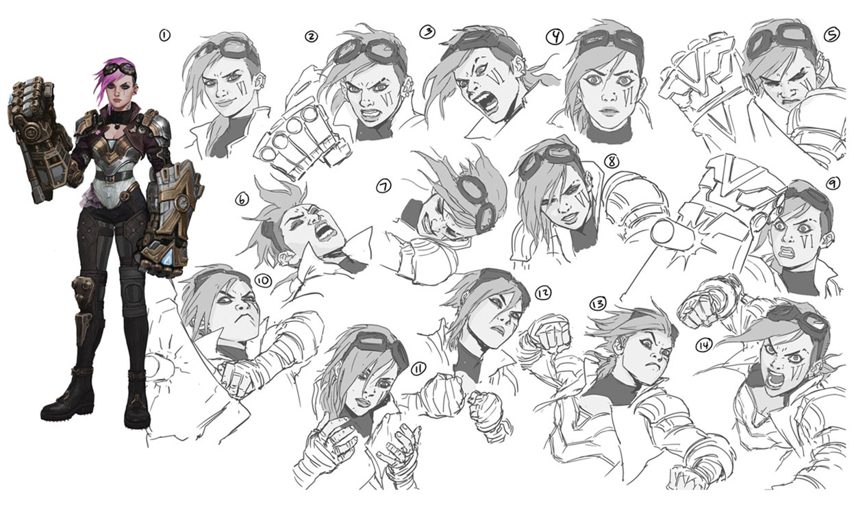 Vi Expressions Art from League of Legends