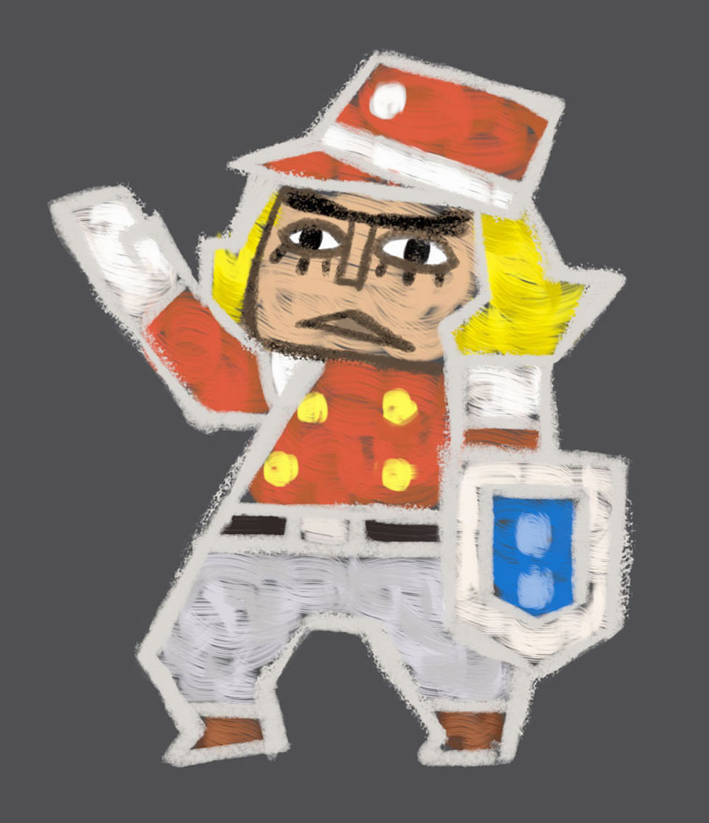 Man Painting Art from The Legend of Zelda: A Link Between Worlds