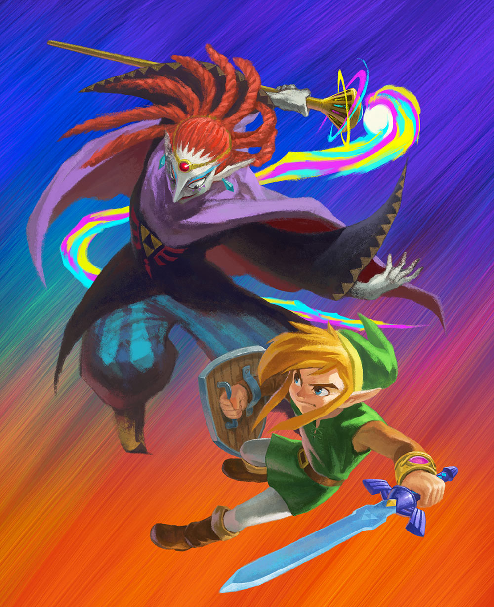 Yuga Fighting Link Art from The Legend of Zelda: A Link Between Worlds