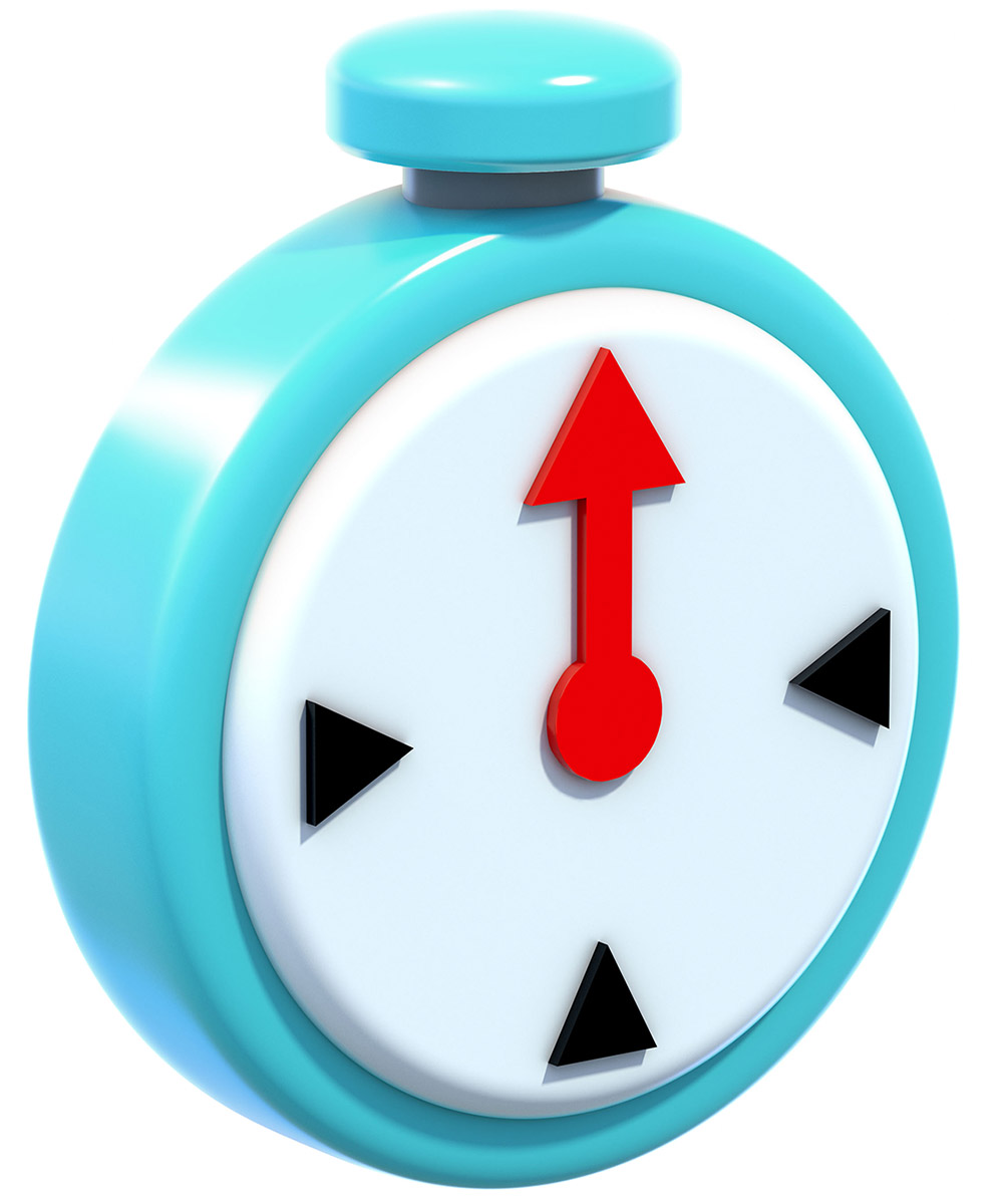 Blue Clock Art from Super Mario 3D World