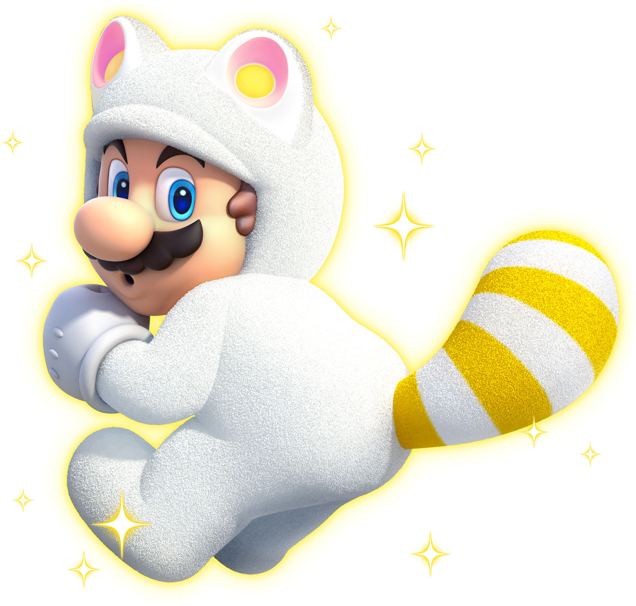 White Tanooki Mario Art from Super Mario 3D World