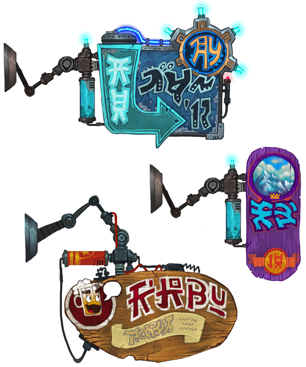 Exile Signs Art from WildStar