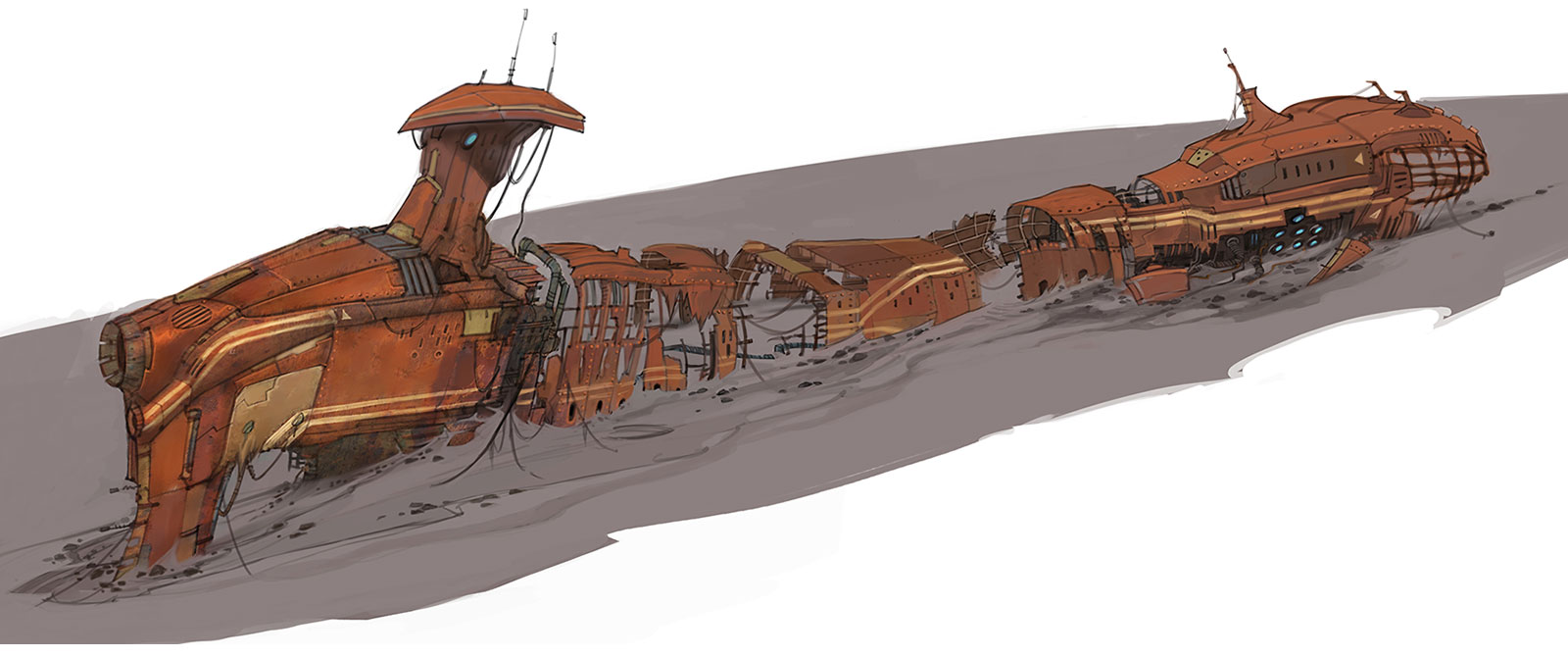 Wrecked Ship Art from WildStar