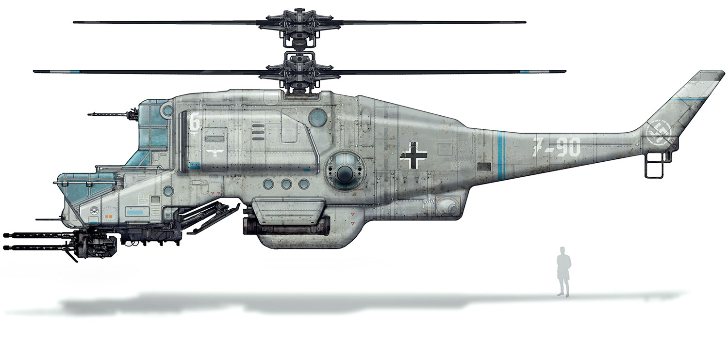 Nazi Helicopter Art from Wolfenstein: The New Order