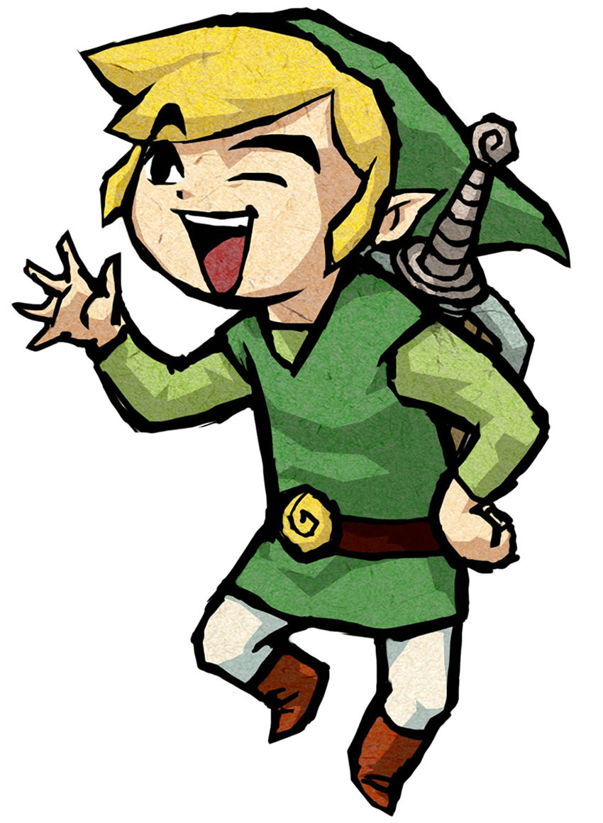 Link Waving Art from The Legend of Zelda: The Wind Waker HD