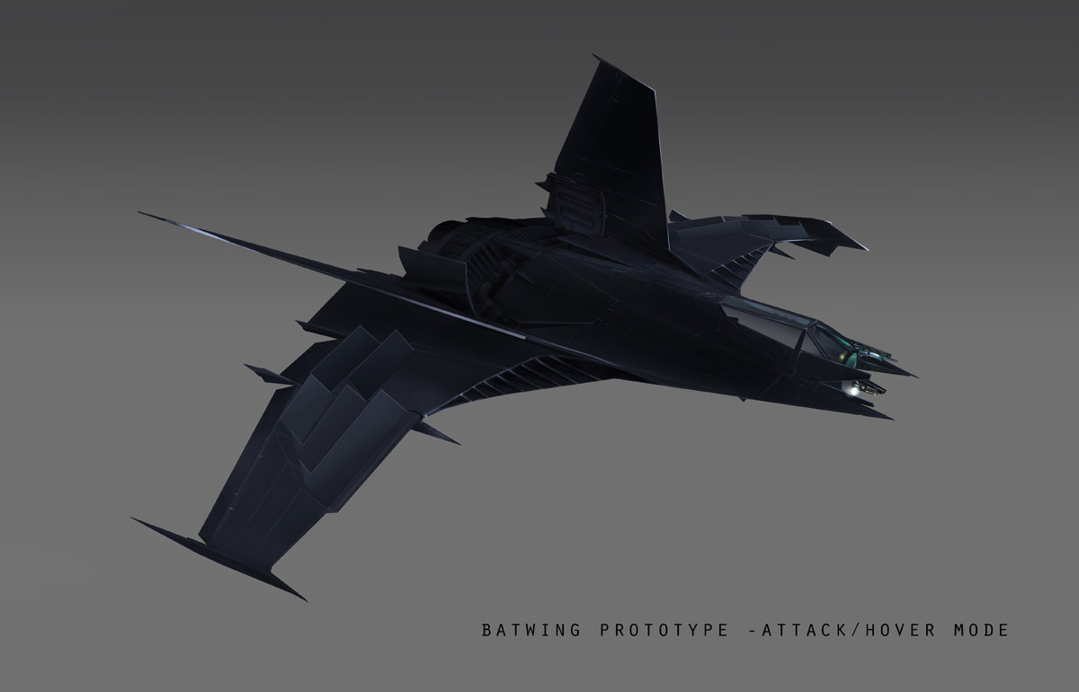 Batwing Attack Prototype Art from Batman: Arkham Origins