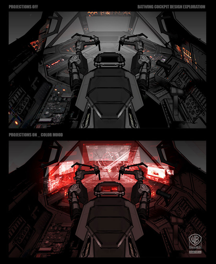 Batwing Cockpit Projections Art from Batman: Arkham Origins