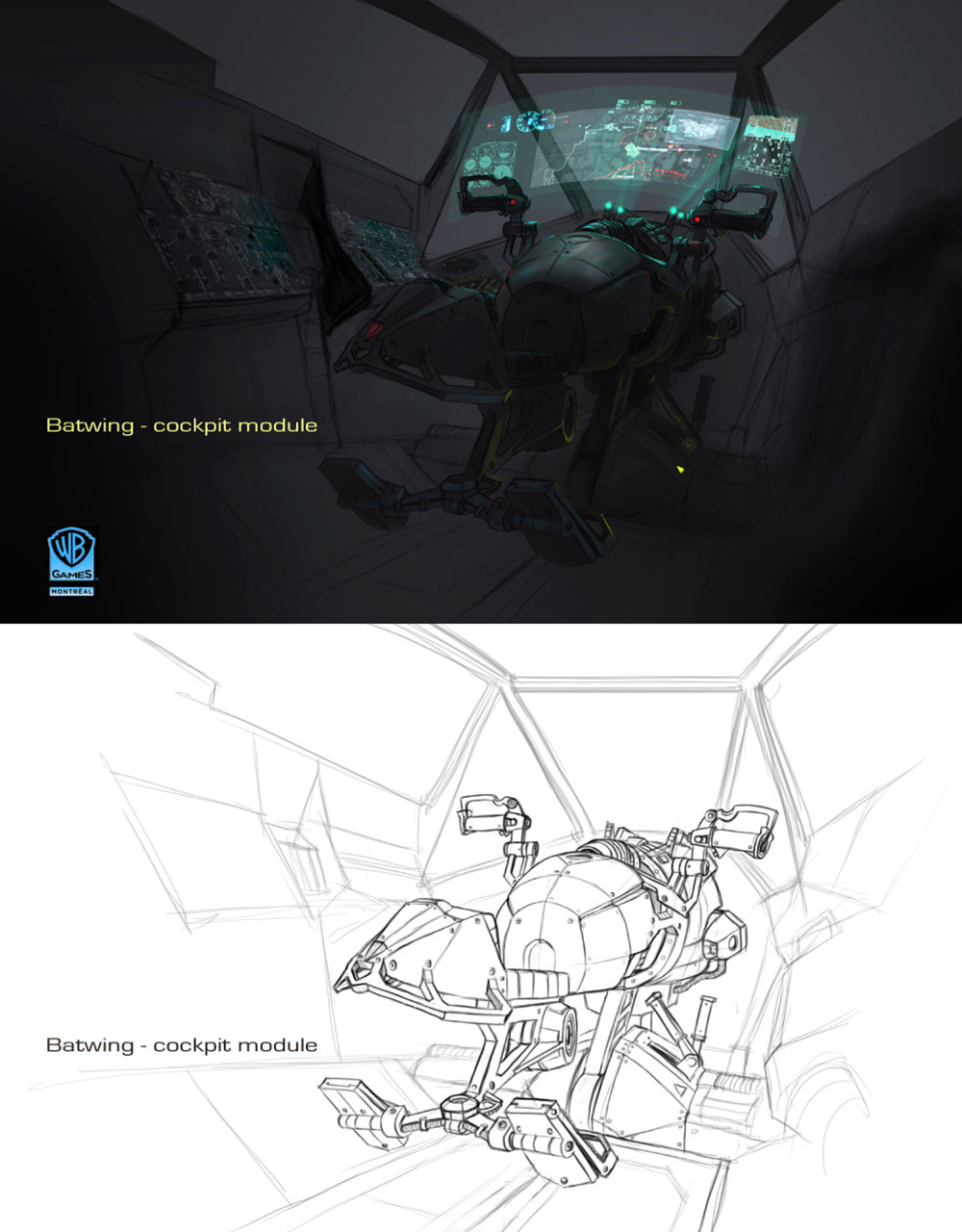 Batwing Cockpit Art from Batman: Arkham Origins