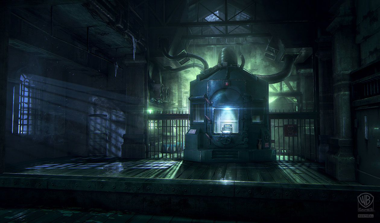 Blackgate Execution Room Art from Batman: Arkham Origins