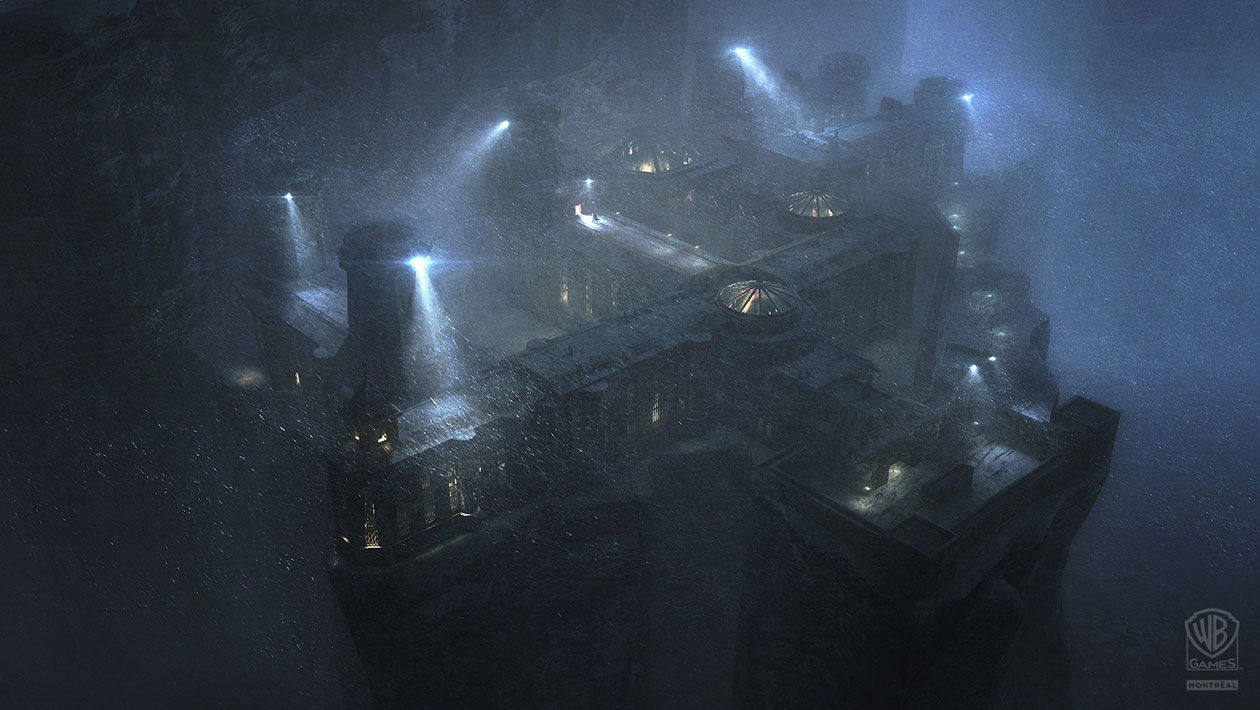 Blackgate Exterior Mood Art from Batman: Arkham Origins