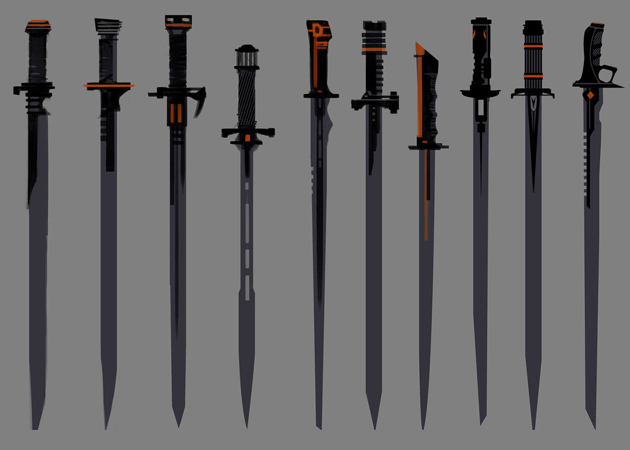 Deathstroke's Swords Art from Batman: Arkham Origins