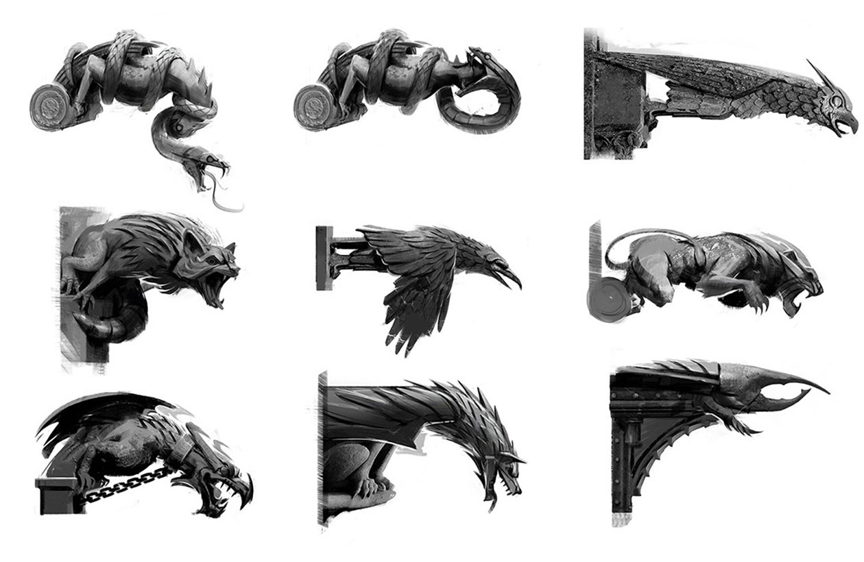 Gargoyles Art from Batman: Arkham Origins