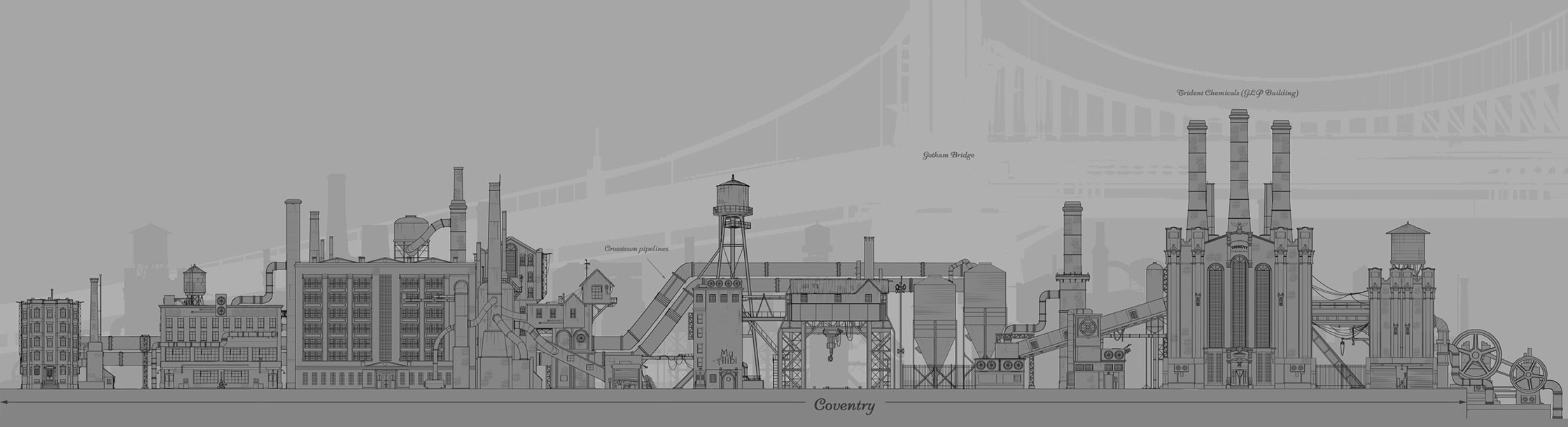Gotham City Coventry Area Art from Batman: Arkham Origins